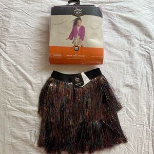 NWT Hyde & EEK! Kids faux fur coat tinsel skirt Taylor Swift Pop Star costume